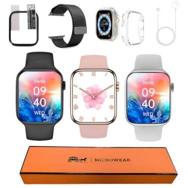 Imagem de Relogio Inteligente 41mm Serie 9 Android iOS Faz Ligaçoes Smartwatch W