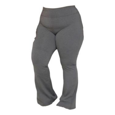 Imagem de Calça Plus Size Bailarina Flare Boca De Sino Suplex Cós Alto - Rivas, 