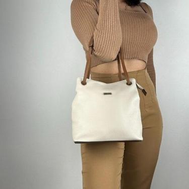 Imagem de Bolsa recuo em couro legítimo b.1009, Cru caramelo