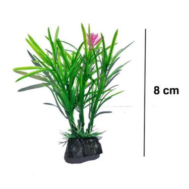 Imagem de Planta Artificial Aquario 8 cm verde com flor Enfeite - SKRw