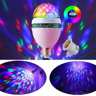 Imagem de Lâmpada Led Globo Giratória Colorida  De Luz Festa DJ  + Soquete - rio