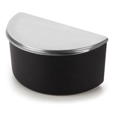 Imagem de Saleiro De Mesa Cozinha Grande 1 Kg Tampa Inox Corpo Preto