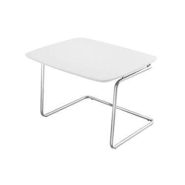 Imagem de Mesa De Centro Kairos Base Cromada 54x43cm Larflex Cor: branco