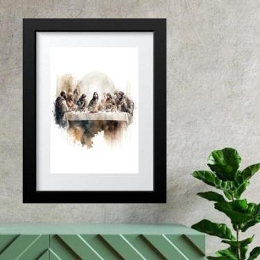 Imagem de Quadro Santa Ceia Aquarela - 60X48Cm