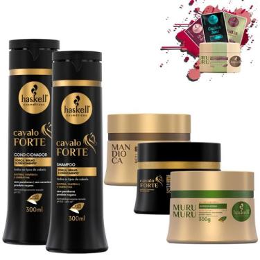 Imagem de Kit Haskell Cavalo Forte Sh Cond 300 + Cronograma Capilar
