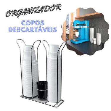 Imagem de Conjunto Organizador Porta Copos Descartáveis Chá Café Água - Cumaru, 