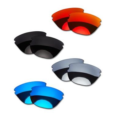 Imagem de OOWLIT 4 pares de lentes de óculos de sol de substituição compatíveis com Oakley Frogskins Lite OO9374-63 mm polarizadas