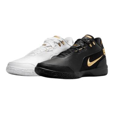 Imagem de Tênis de basquete Lebron NXXT Gen AMPD (FJ1566-101, marrom claro/azul-petróleo lavado/dourado metálico), Branco/Preto/Ouro, 40