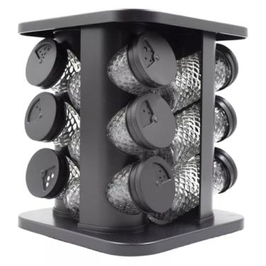 Imagem de Porta Condimentos Temperos Giratório Com 12 Potes + Etiquetas, Capacidade 85ml, Modelo: Diamond