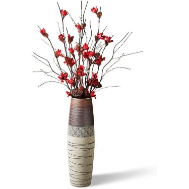 Imagem de Vaso Decorativo Linha Girassol, Vaso Grande Na Sala De Estar, Vaso Decorativo Para Casa, Grande Vaso De Piso De Cerâmica Feito à Mão, Brown, 80cm