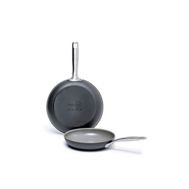 Imagem de GreenPan Chatham – Frigideira rígida anodizada de cerâmica antiaderente de 20,32 cm e 25,40 cm, livre de PFAS, pode ir à lava-louças, pode ir ao forno, cinza