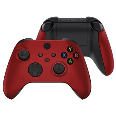 Imagem de eXtremeRate Capa lateral para Xbox Series X e S, cabo de toque macio vermelho escarlate, acessórios personalizados, painéis traseiros, placa frontal para controle sem fio Xbox Core [controle excluído]