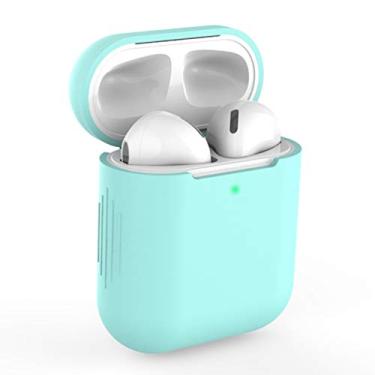 Imagem de Capa de silicone para AirPods Capa de fone de ouvido para AirPods à prova de choque Bluetooth sem fio capa protetora acessórios para Apple Airpods (verde menta)