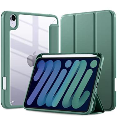 Imagem de Mastten Capa para iPad Mini 7 A17 Pro, para iPad Mini 7ª/6ª geração 2024/2021 8,3 polegadas com suporte para lápis, capa traseira transparente fina híbrida para iPad Mini 7/6 infantil, despertar