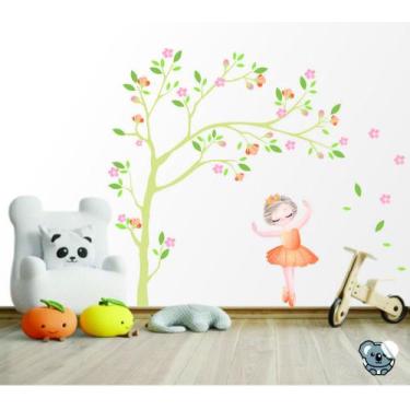 Imagem de Adesivo De Parede Infantil Bailarina E Árvore 1,10X50Cm - Colakoala Ad