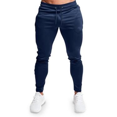 Imagem de Calça Moletom Slim Masculino Adulto Liso - Methodic, M, Azul marinho