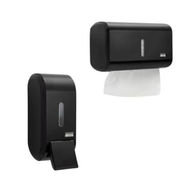 Imagem de Super Kit Dispensador Elegante Alcool Gel ou Sabonete Liquido E Papel Toalha