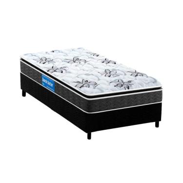 Imagem de Cama Box Solteiro: Colchão Espuma Probel D40 Guarda Costas Premium Hiper Firme + Base Black(88X188)