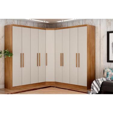 Imagem de Quarto Casal Modulado Rizon 3 Peças (2 Guarda Roupas + 1 Closet) Qc210 Freijo Cumaru C- Fendi