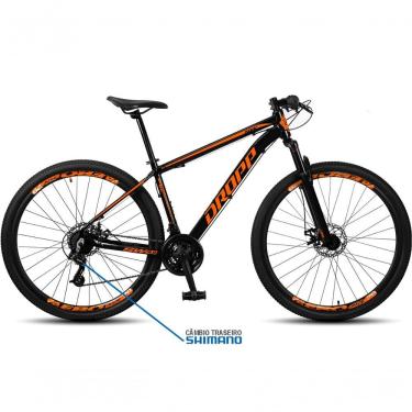 Imagem de Bicicleta Aro 29 Dropp Sw 24 Vel Câmbio Shimano Quadro Alumínio Mtb Preto+Laranja