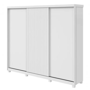 Imagem de Guarda-roupas Ollie 276cm 3 Portas 6 Gavetas 6 Prateleiras Sem Espelho Com Pés Branco
