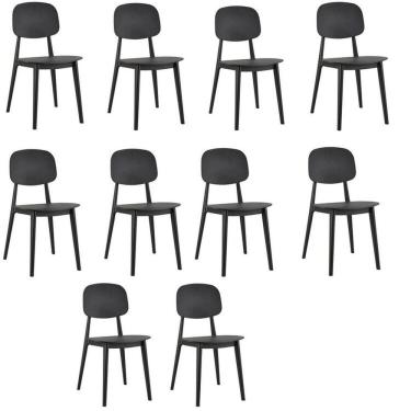 Imagem de Conjunto 10 Cadeiras Cátia Polipropileno Preto