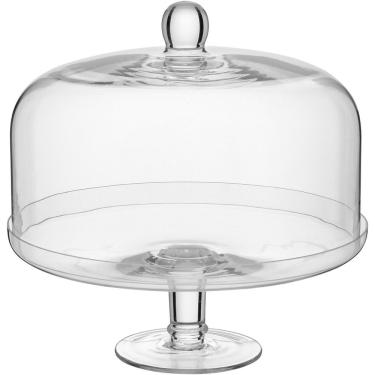 Imagem de Prato Bolo Boleira Com Pé 26x27x27cm Vidro Com Tampa