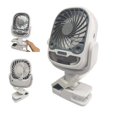 Imagem de Ventilador De Mesa Umidificador Bateria Recarregavel Usb Garra 3 Velocidades 360 Graus Giratoris Potente Portatil Calor Verao