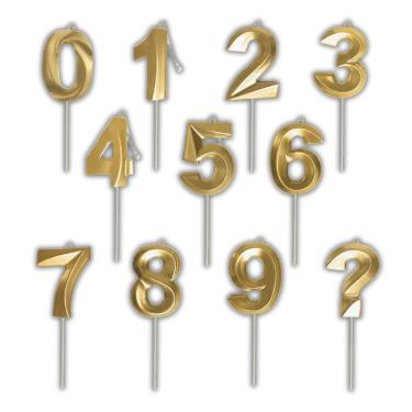 Imagem de Vela De Aniversário Slim Metallic Ouro Modelo ?