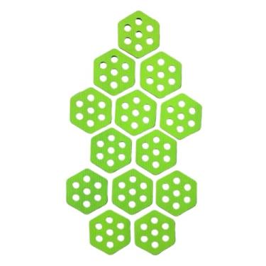 Imagem de Dynwave 12 peças de mantas de tração hexagonais para prancha de surfe, mantas de, profissionais, antiderrapantes para prancha de surfe e skimboard, Verde