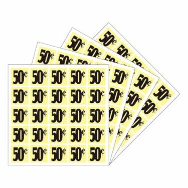 Imagem de DUGUTUL 500 adesivos quadrados de preço de 50 centavos | Etiquetas grandes de 2,5 x 2,5 cm | Qualidade premium para vendas de garagem, vendas de quintal e mercados de pulgas | Adesivo forte