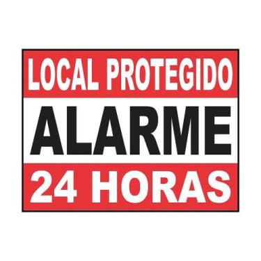 Imagem de Placa De Aluminio Local Protegido Alarme 13X18 - Cambe Etiquetas