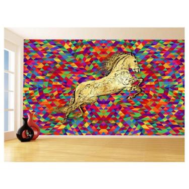 Imagem de Papel De Parede 3D Animais Pop Art Cavalo Cores 3,5M Pxa302 - Você Dec