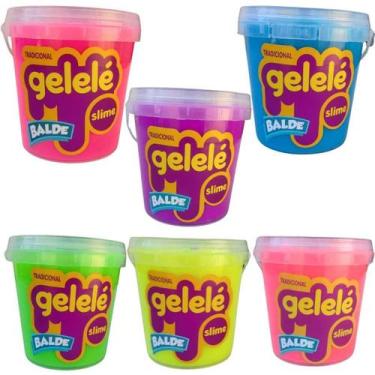 Imagem de Kit 6 Unidades Geleinha slime gelele balde tradicional colores 475gr 3