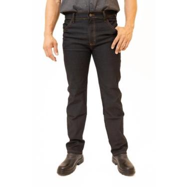 Imagem de Calça jeans masculina tradicional com elastano preta tamanho 48 - Vit 