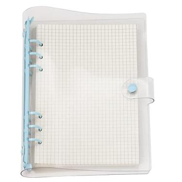 Imagem de Organizador pessoal A6 A5 com capa de PVC colorida de 6 furos com fecho de botão de pressão, pasta de arquivo para caderno de folhas soltas (mini conjunto A5, Skyway)