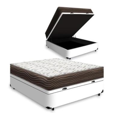 Imagem de Box Baú com Colchão de Espuma D45 Ortobom Iso 150 Casal, Branco