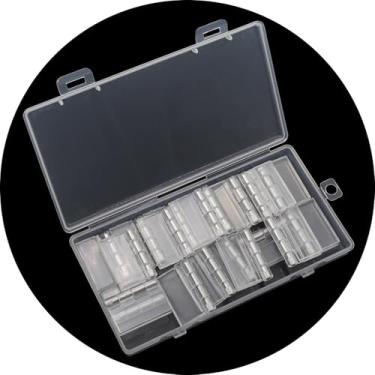 Imagem de Adyoney 20 mini dobradiças transparentes de 38 mm x 32 mm, dobradiça dobrável de acrílico transparente de 3,8 cm com pino de dobradiça de ferro, dobradiça pequena para caixa de joias, caixa de