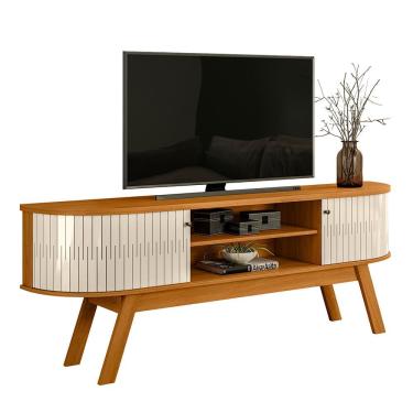 Imagem de Rack Bancada Valência para TV até 75” - Madetec Cinamomo/Off White