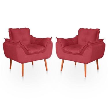Imagem de Kit 02 Poltronas Opala Para Sala Confortável Resistente Rose