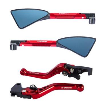 Imagem de Kit Off Racer Manete Esportivo Espelho Retrovisor Factor Fazer 150, Ve