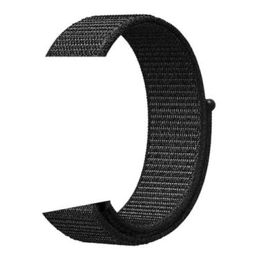 Imagem de Pulseira Cor Preto Nylon tiras autocolantes 20mm Compativel Com SM-Waa