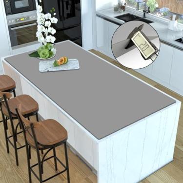 Imagem de Tapetes de silicone para balcão de cozinha, 120 x 60 x 0,2 cm, maior tapete resistente ao calor, ilha de cozinha, 2 mm de espessura, impermeável, protetor de bancada, antiderrapante, extra grande