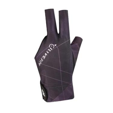 Imagem de Tachiuwa Luva de bilhar de 3 dedos Luva de sinuca Acessórios de sinuca Luva profissional Luva de taco de sinuca, Preto Roxo