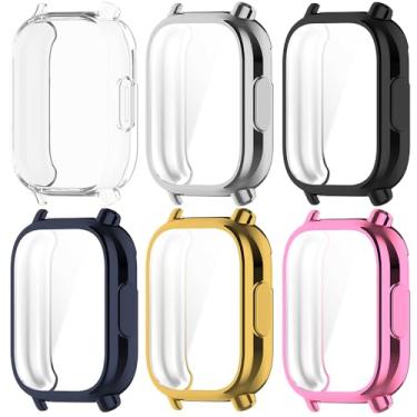 Imagem de WIIKAI Pacote com 6 capas de relógio de 6 cores compatíveis com Xiaomi Redmi Watch 5 Lite TPU protetor de tela protetora de cobertura amortecedor.