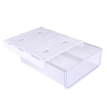 Imagem de Sob a gaveta da mesa, economia de espaço autônomo, economizando na caixa de organizador de mesa para documento de papelaria de escritório (Branco transparente)