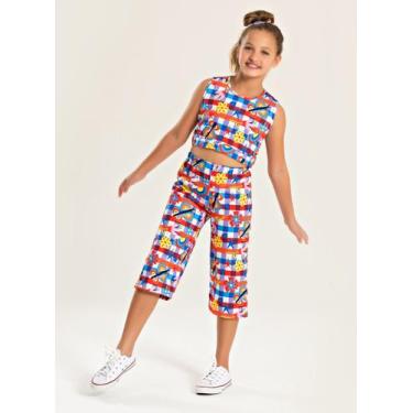 Imagem de Conjunto Verão Menina Tulipa Cropped Com Abertura nas Costas e Calça P