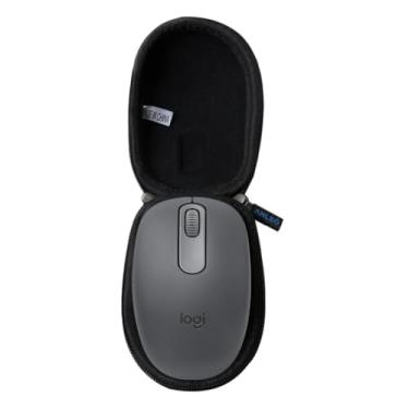Imagem de Anleo Estojo rígido durável para armazenamento de viagem para mouse Logitech M196 sem fio - capa protetora de EVA à prova de choque (preto)