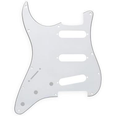 Imagem de Escudo Branco Com 11 Furos Para Guitarra Canhota 3 Camadas (Sanduíche)