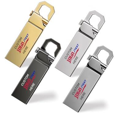 Imagem de Pen drive USB personalizado, pen drive de metal personalizado USB 2.0 com gancho, ideal para negócios corporativos, instituições educacionais, estúdio de fotografia e música, sem fins lucrativos (16
